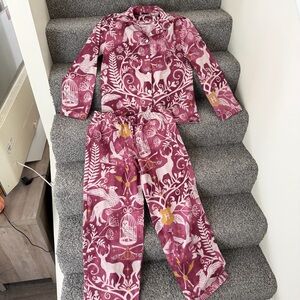 Wizarding World of Harry Potter 2 Piece Long Sleeve Pajama Set Button Down Pink